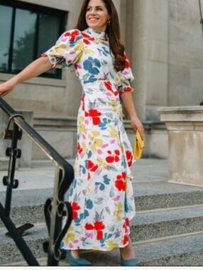 Rixo x Target Mock Neck Cascade Ruffle Cocktail Dress 2 NWT